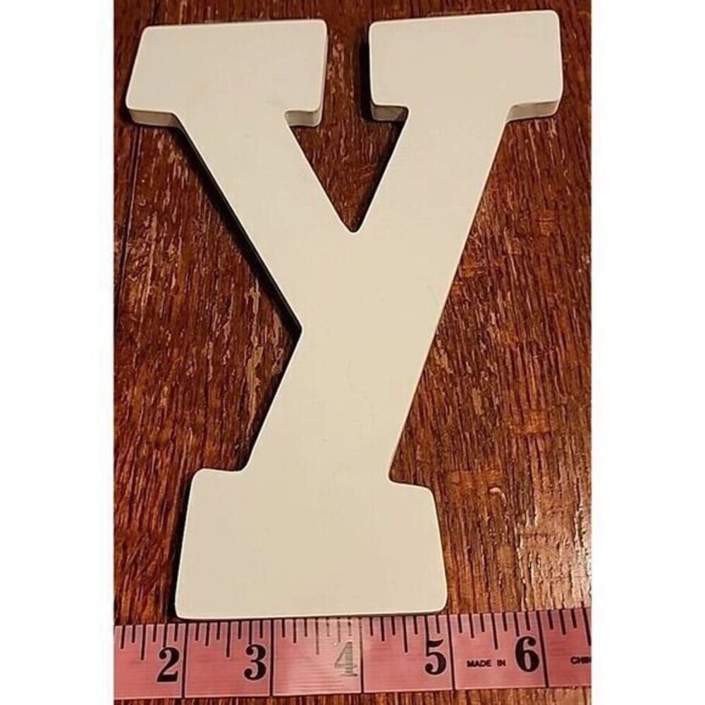 White Wood Letters 6 Inch, Wood Letters for DIY, Party Projects (A)